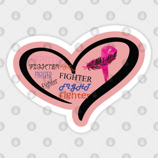 Breast Cancer, Pink Ribbon, Fighter Sticker by busines_night